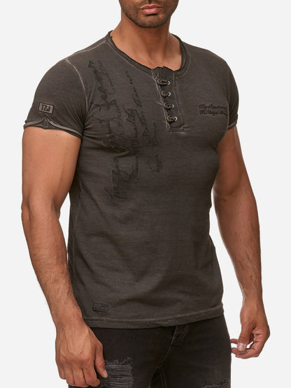 T-shirt Tazzio pour homme, délavé à l'huile 4050-1