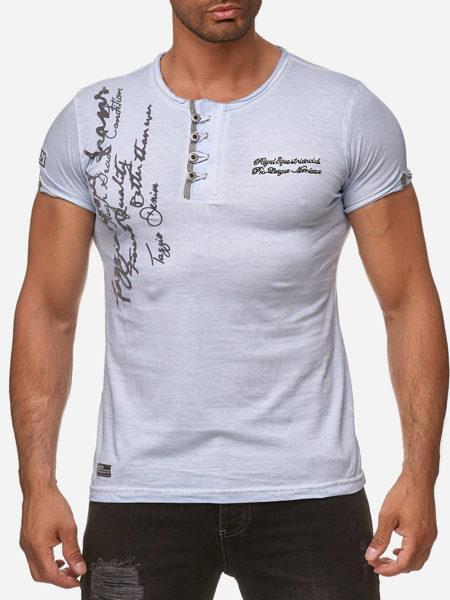 T-shirt Tazzio pour homme, délavé à l'huile 4050-1