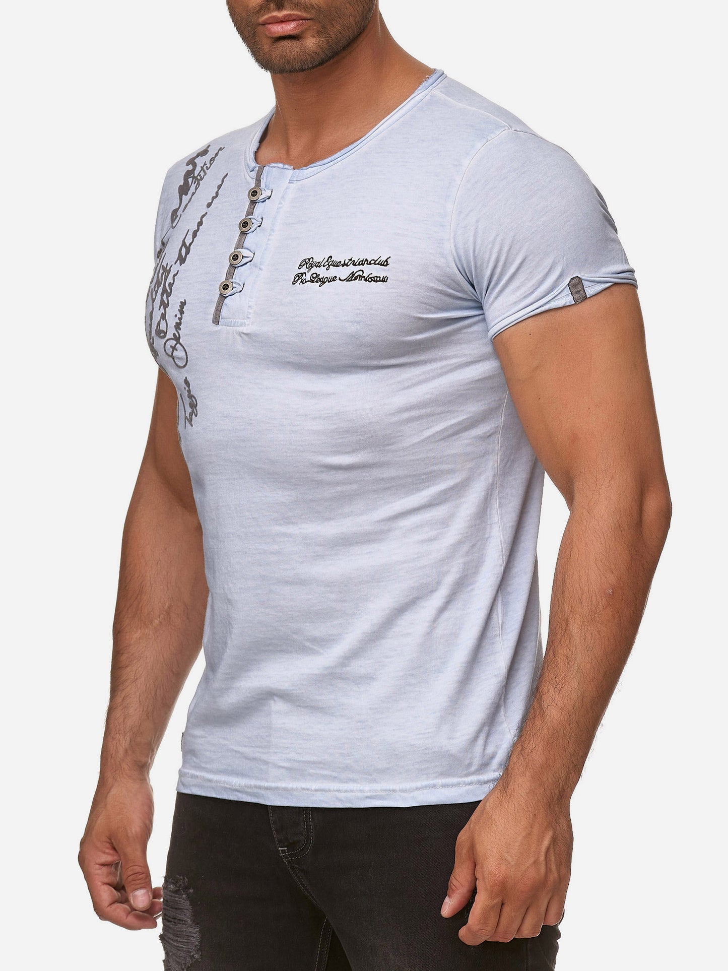 T-shirt Tazzio pour homme, délavé à l'huile 4050-1
