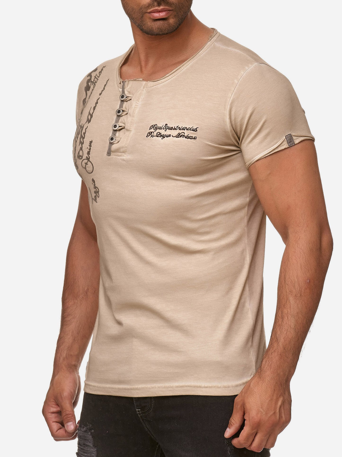 T-shirt Tazzio pour homme, délavé à l'huile 4050-1