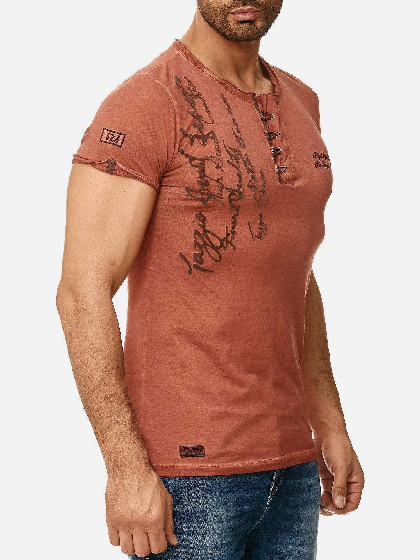 T-shirt Tazzio pour homme, délavé à l'huile 4050-1