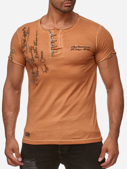 T-shirt Tazzio pour homme, délavé à l'huile 4050-1