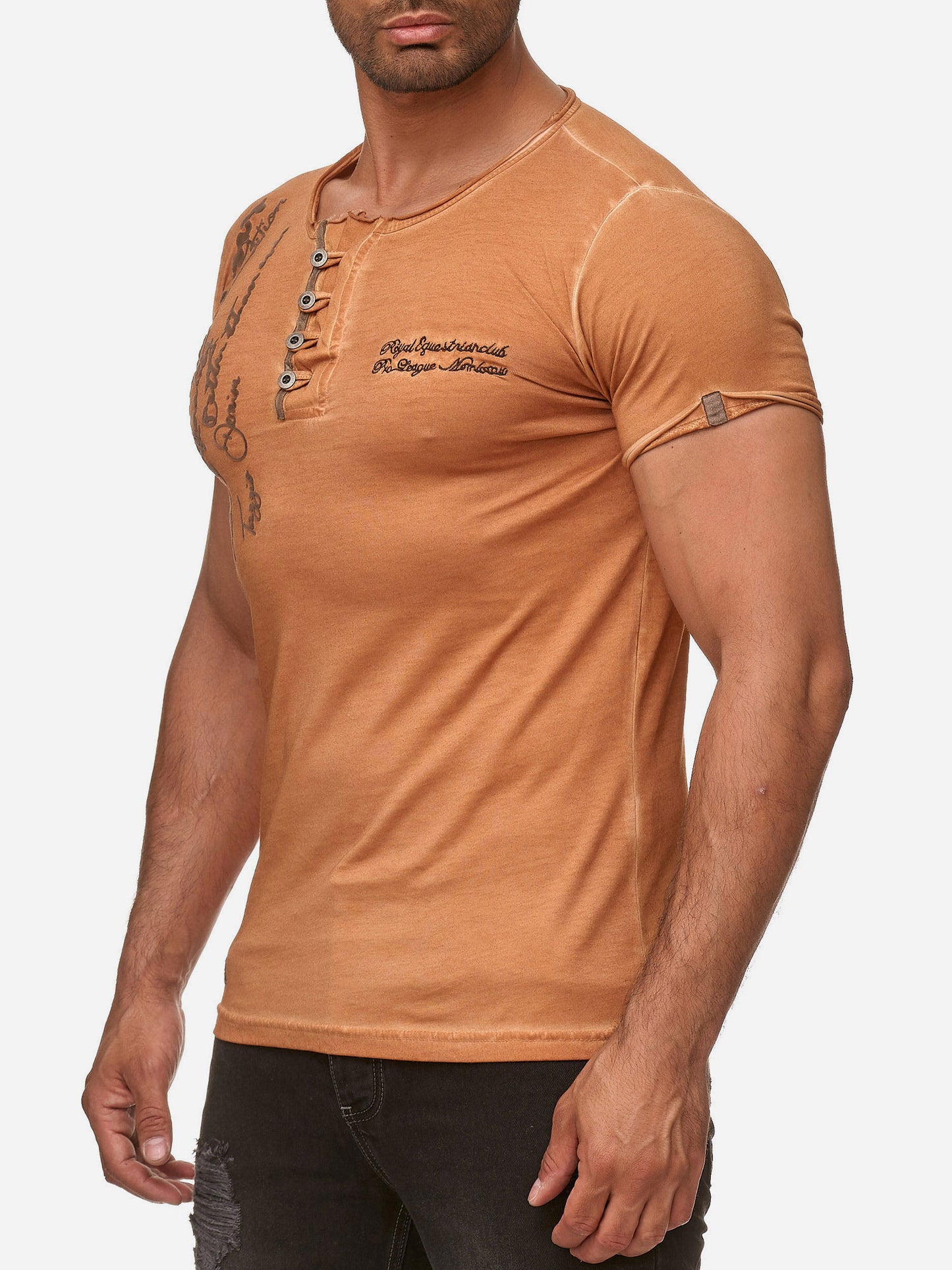 T-shirt Tazzio pour homme, délavé à l'huile 4050-1