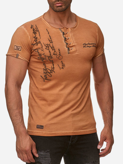T-shirt Tazzio pour homme, délavé à l'huile 4050-1