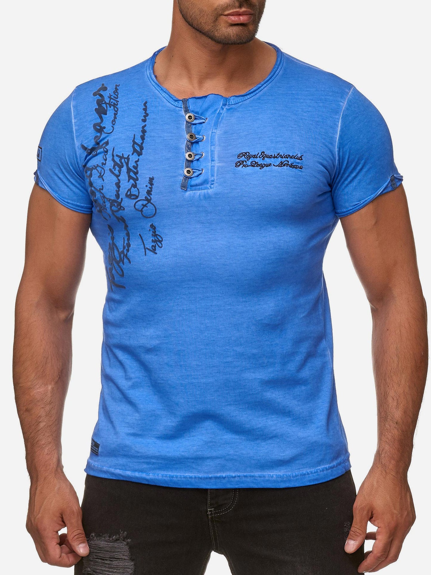 T-shirt Tazzio pour homme, délavé à l'huile 4050-1