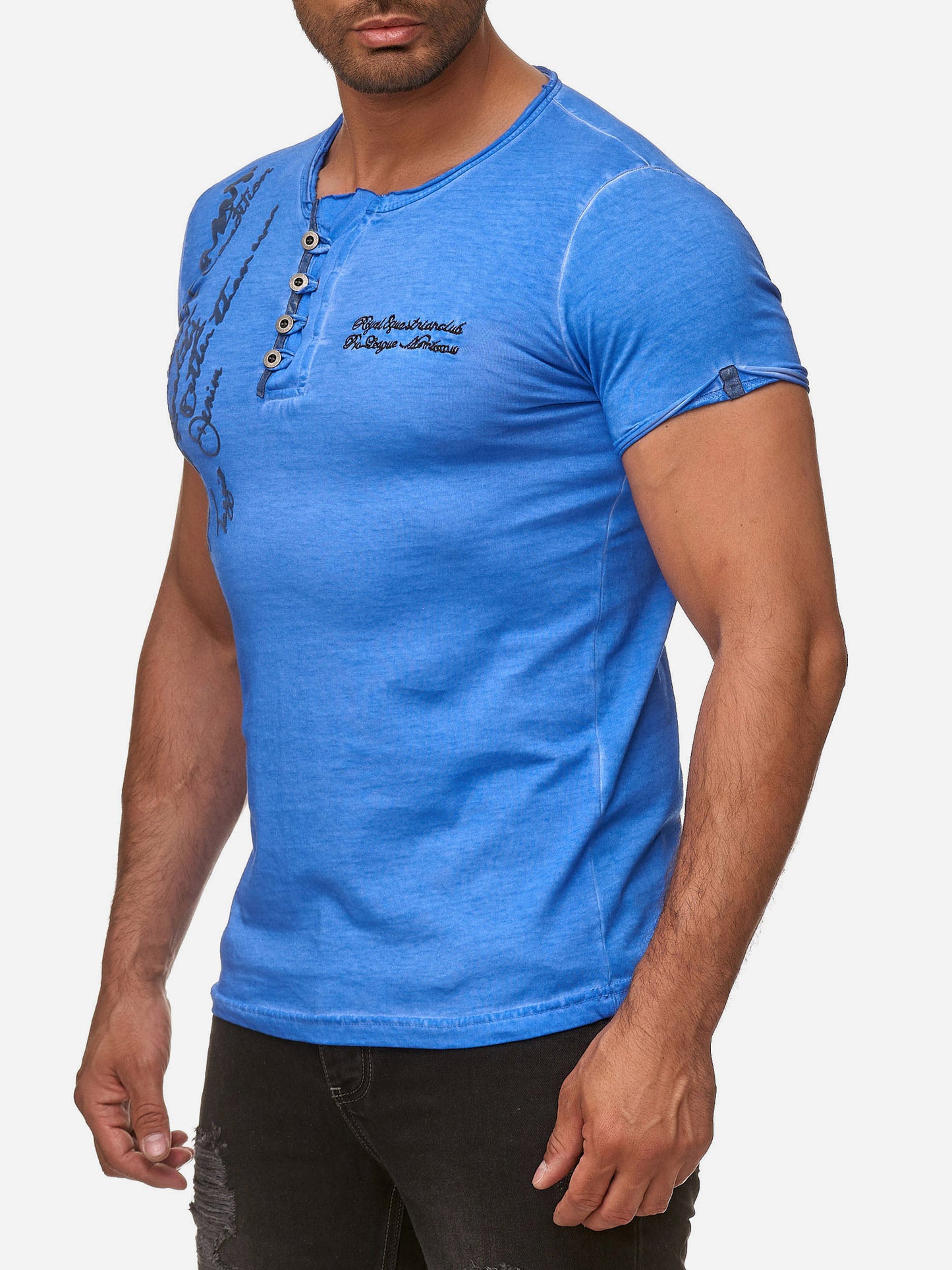 T-shirt Tazzio pour homme, délavé à l'huile 4050-1