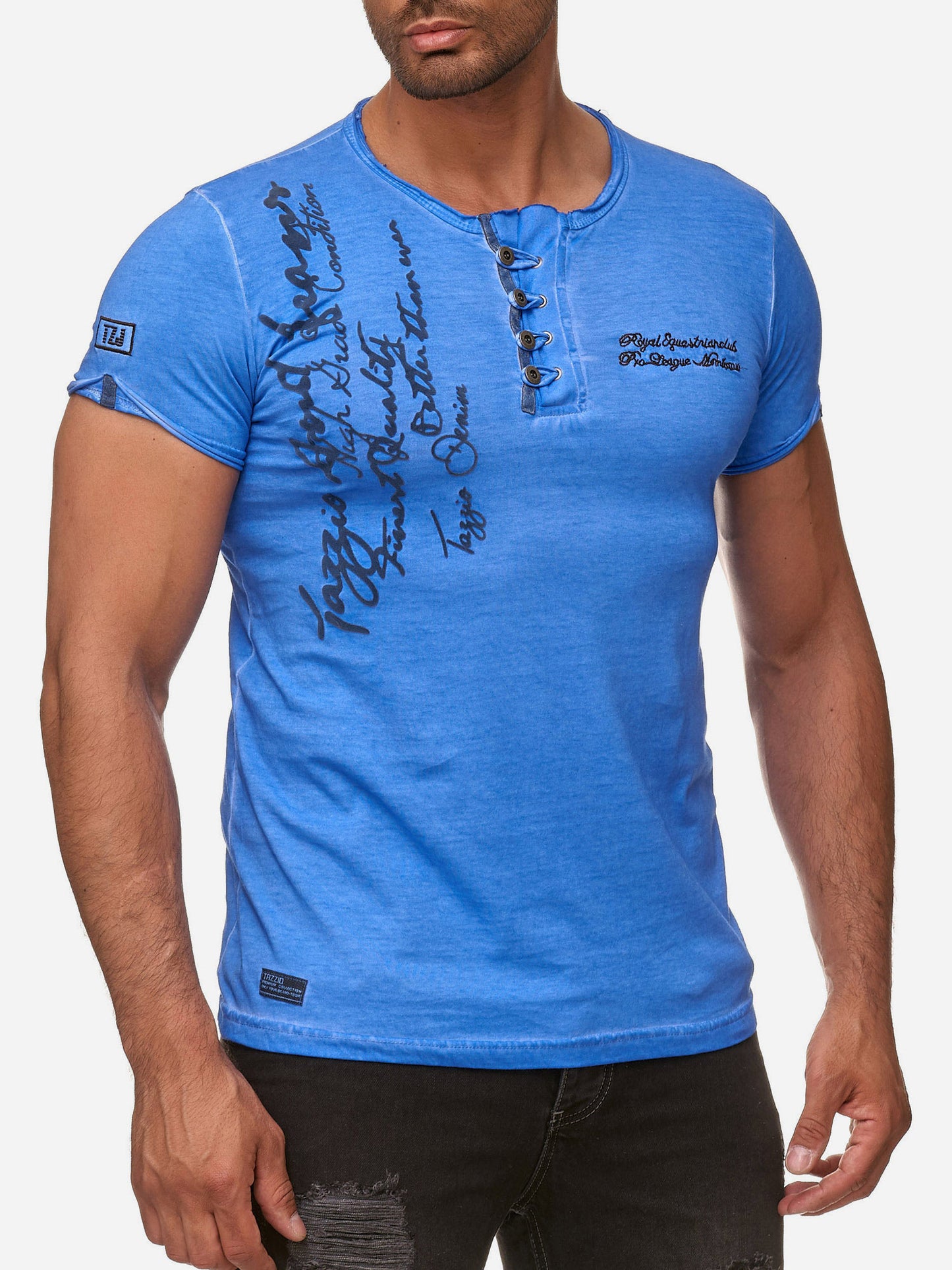 T-shirt Tazzio pour homme, délavé à l'huile 4050-1