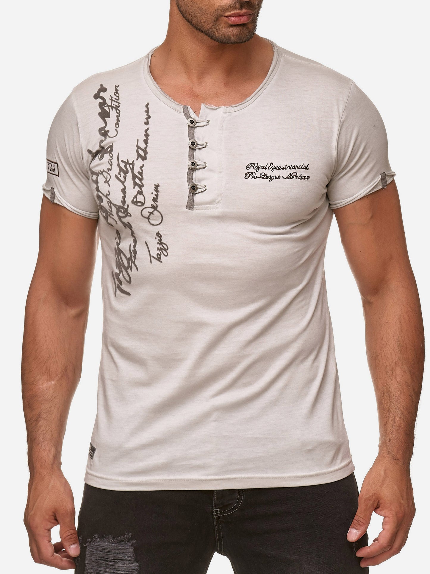 T-shirt Tazzio pour homme, délavé à l'huile 4050-1