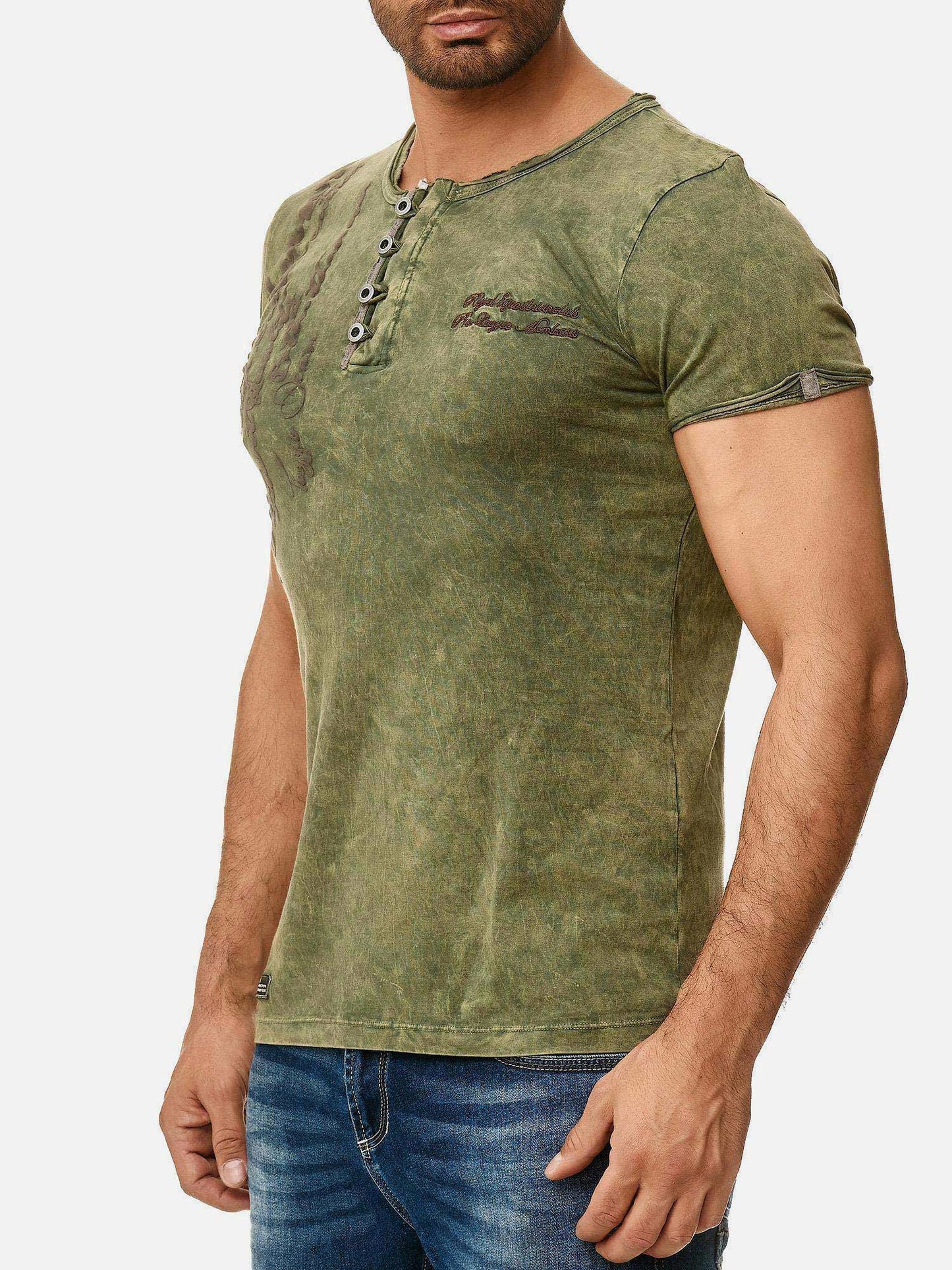 T-shirt Tazzio pour homme, délavé à l'huile 4050-1