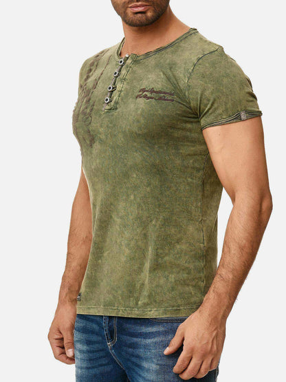 T-shirt Tazzio pour homme, délavé à l'huile 4050-1