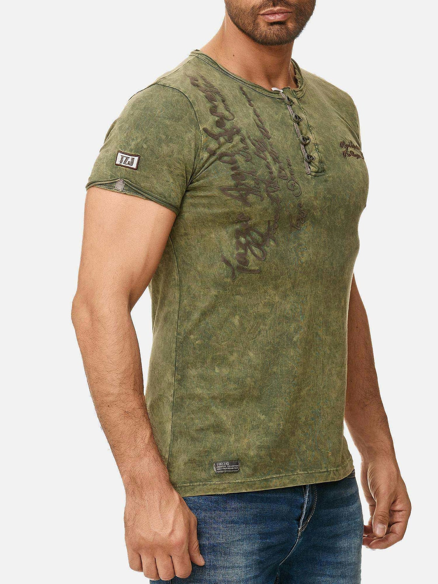 T-shirt Tazzio pour homme, délavé à l'huile 4050-1