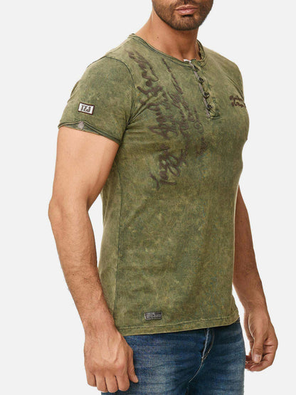 T-shirt Tazzio pour homme, délavé à l'huile 4050-1