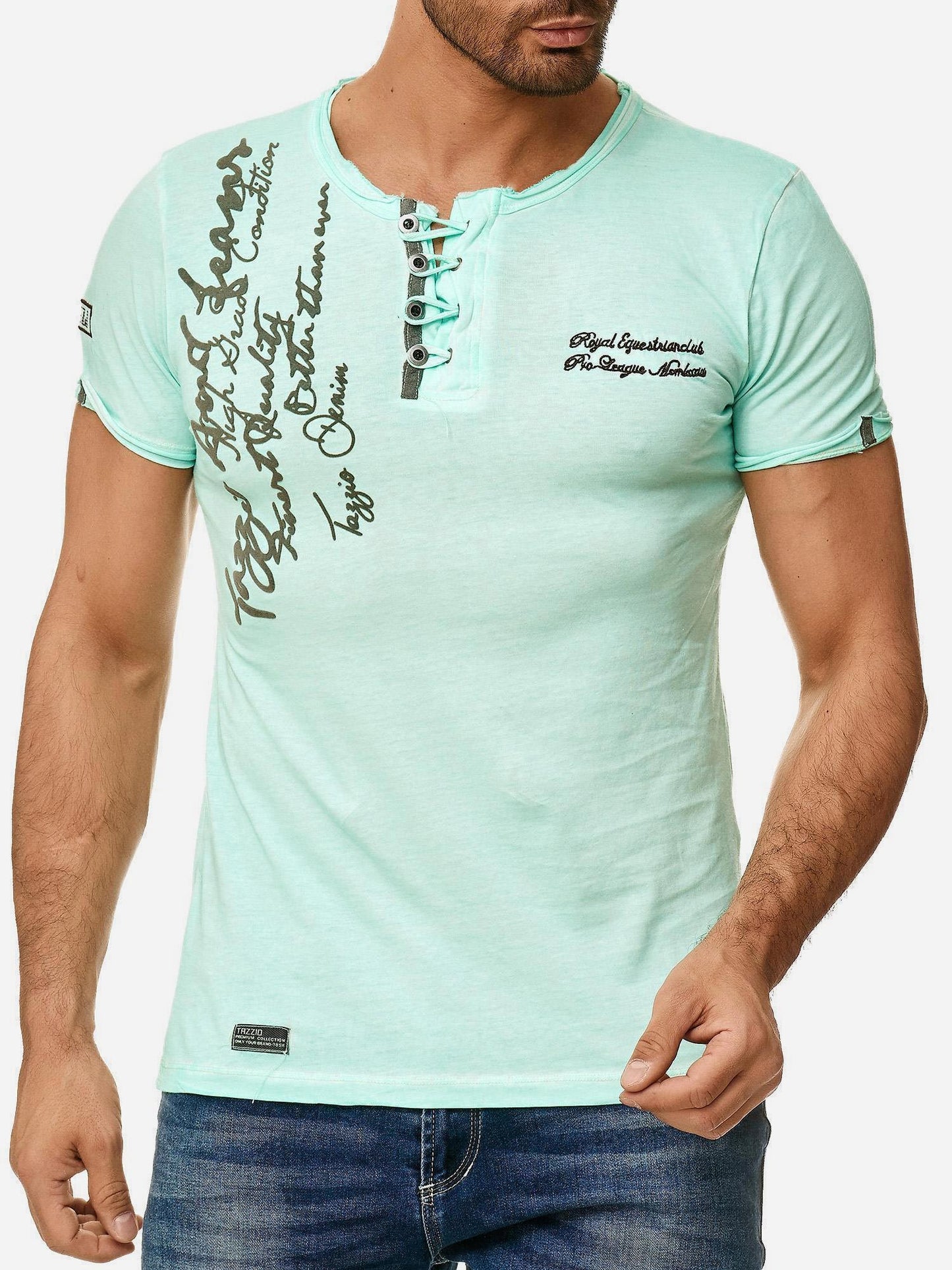 T-shirt Tazzio pour homme, délavé à l'huile 4050-1