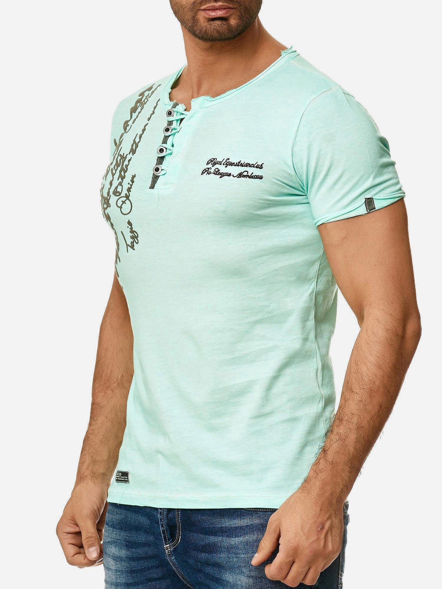 T-shirt Tazzio pour homme, délavé à l'huile 4050-1