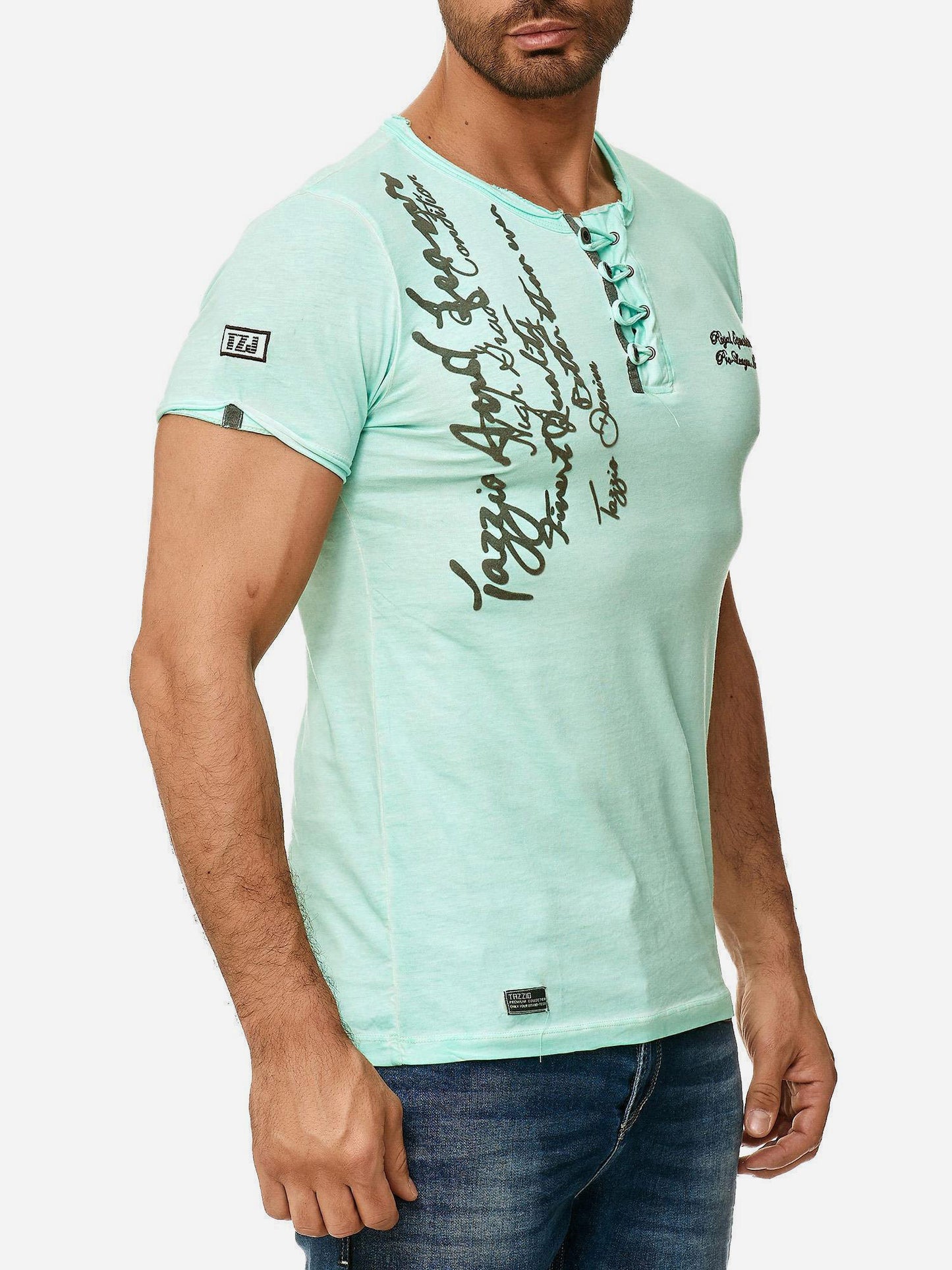 T-shirt Tazzio pour homme, délavé à l'huile 4050-1
