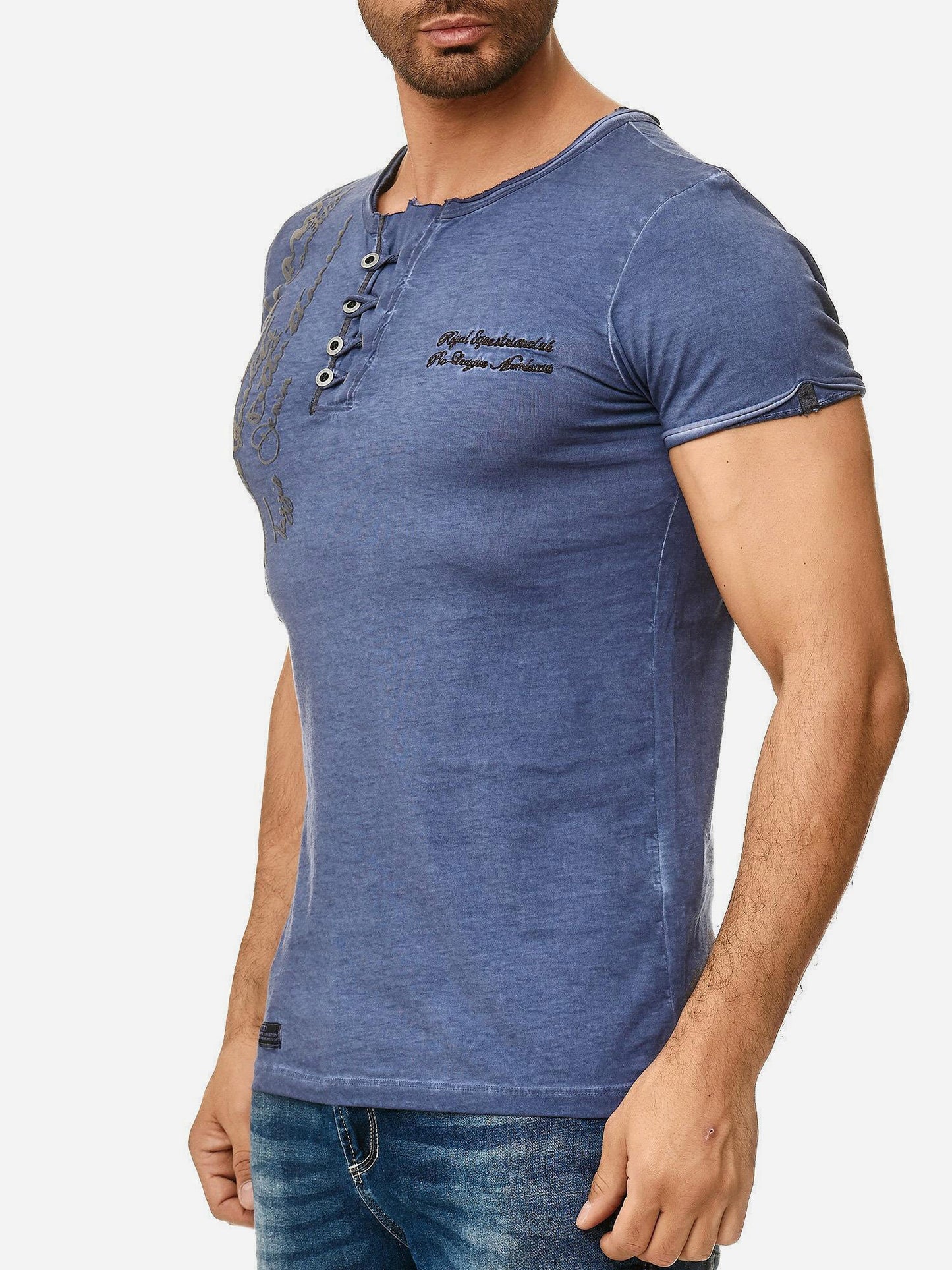 T-shirt Tazzio pour homme, délavé à l'huile 4050-1