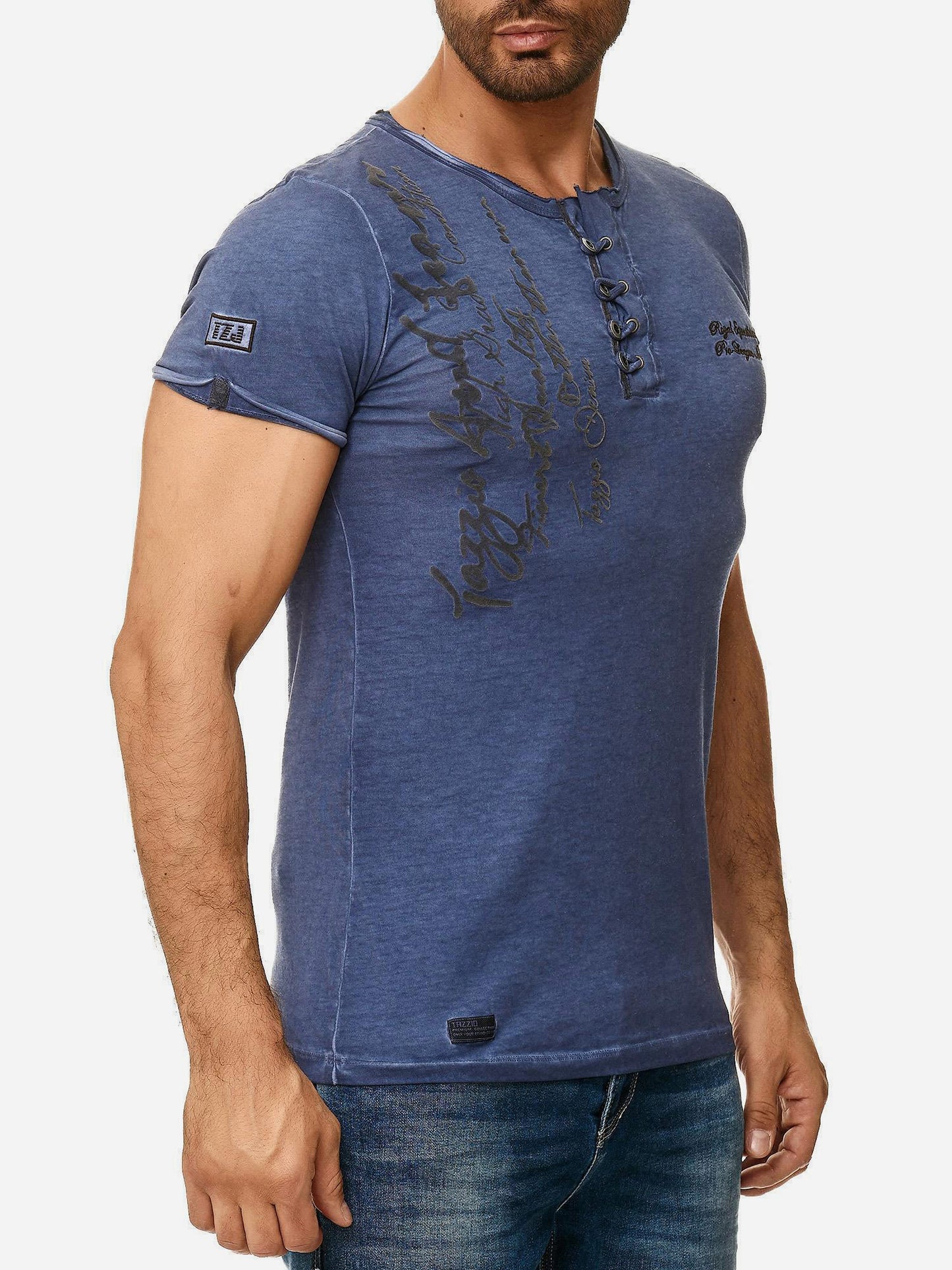 T-shirt Tazzio pour homme, délavé à l'huile 4050-1