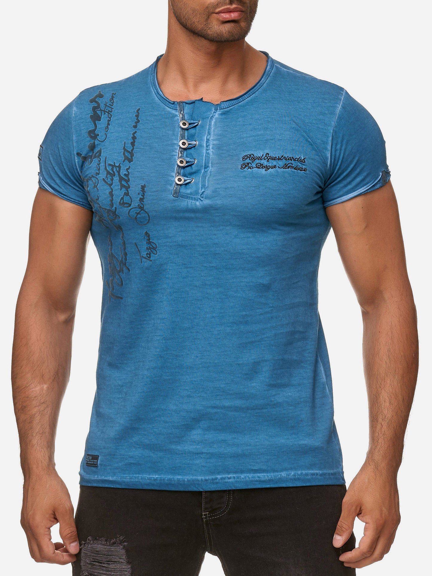 T-shirt Tazzio pour homme, délavé à l'huile 4050-1