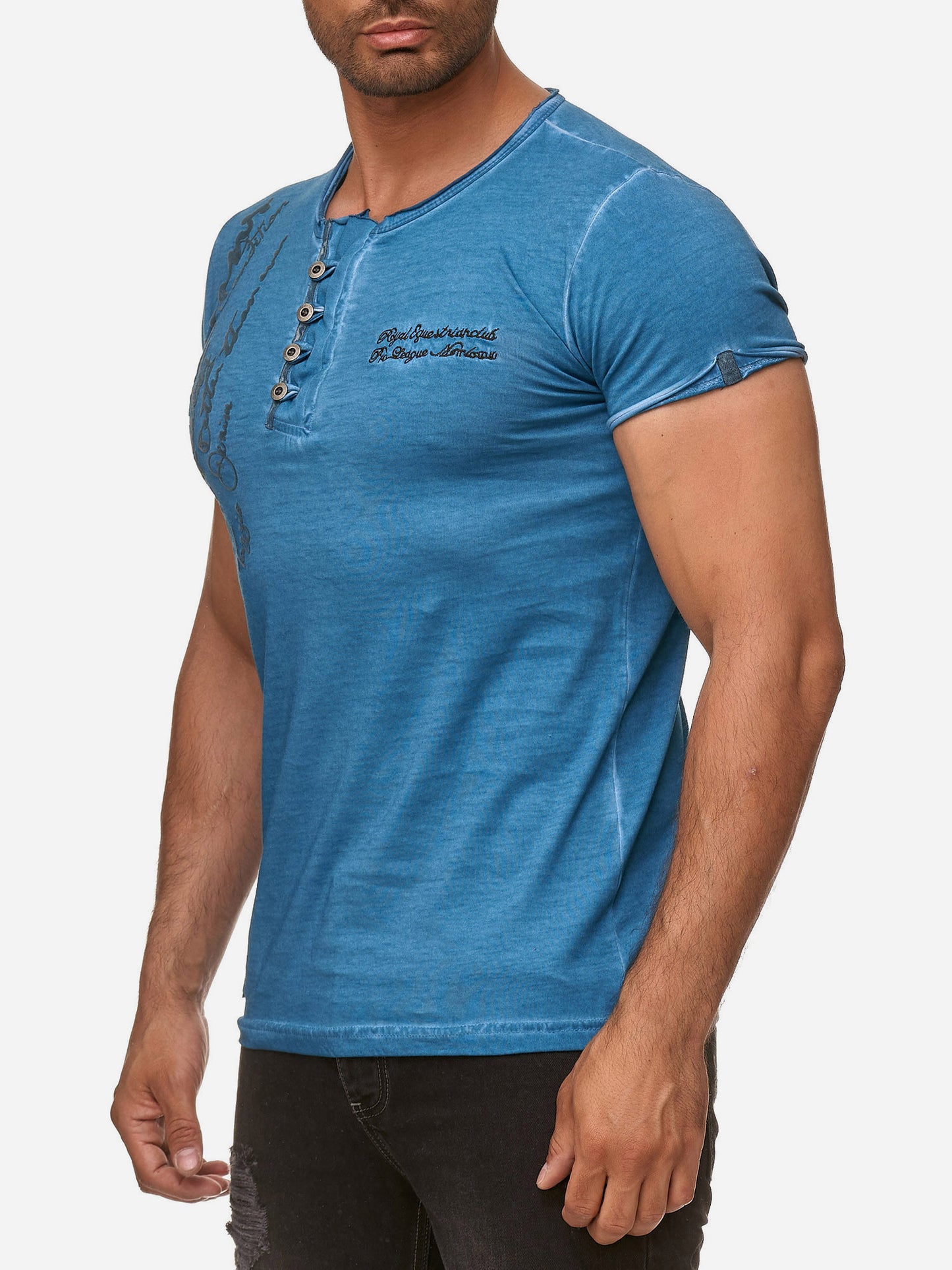T-shirt Tazzio pour homme, délavé à l'huile 4050-1
