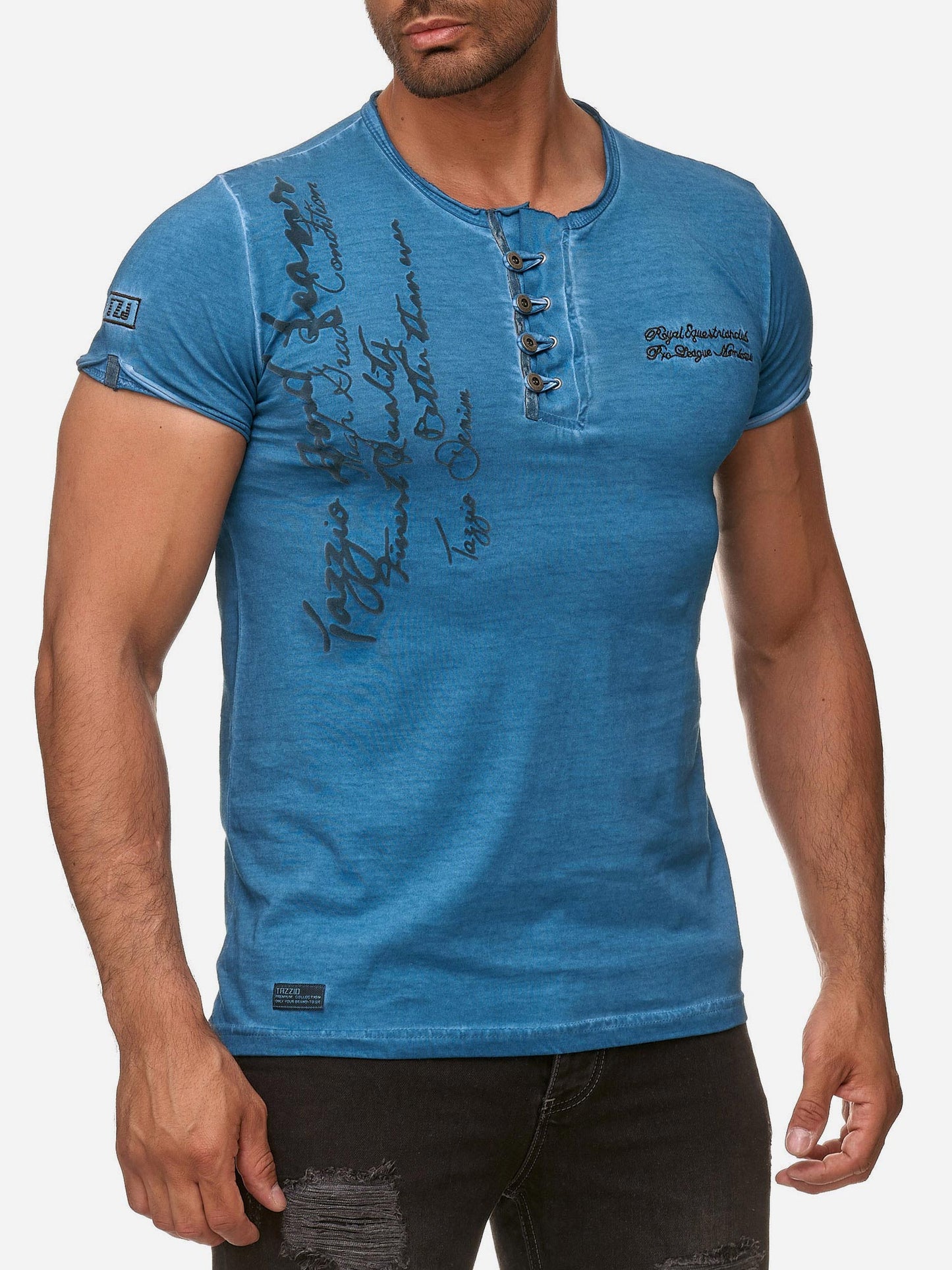 T-shirt Tazzio pour homme, délavé à l'huile 4050-1