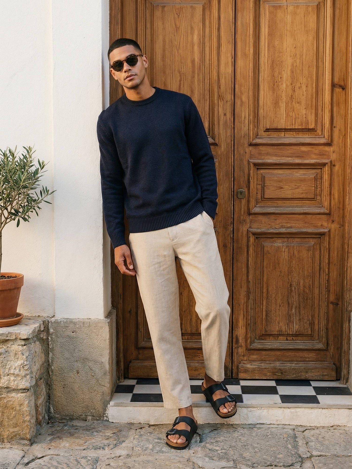 Tazzio Herren Leinenhose A113