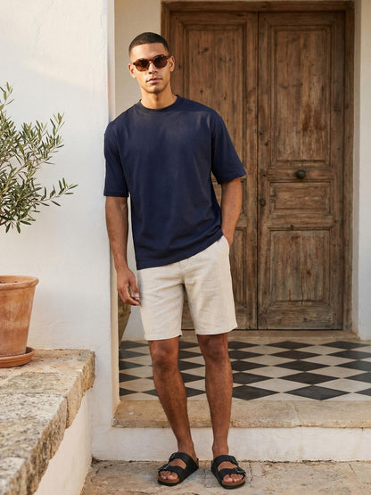 Tazzio Herren Leinen Shorts A212
