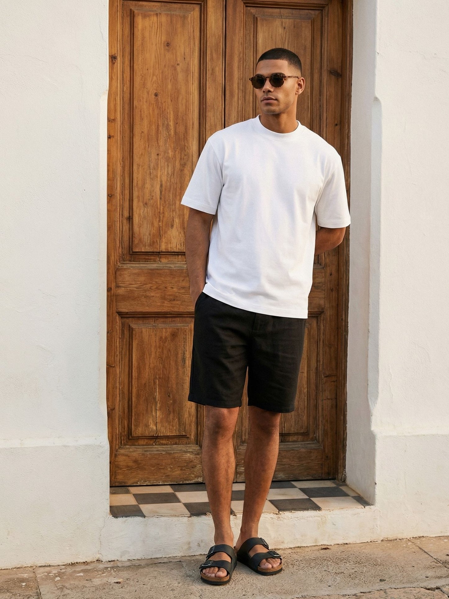 Tazzio Herren Leinen Shorts A212