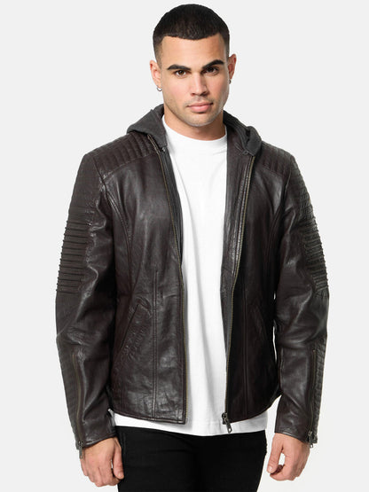 Tazzio Herren Lederjacke Biker-Look A800