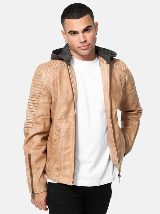 Tazzio Herren Lederjacke Biker-Look A800