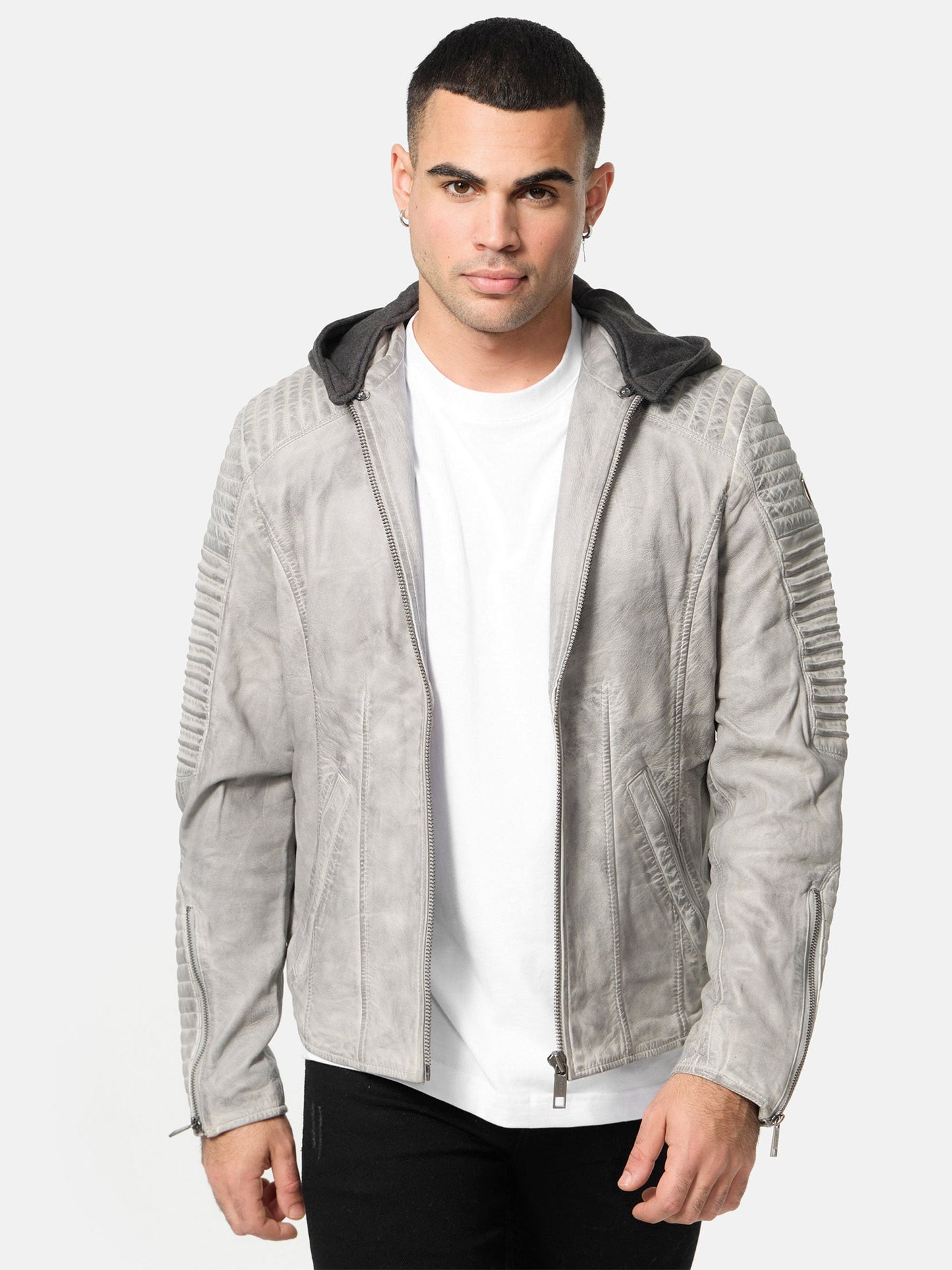 Tazzio Herren Lederjacke Biker-Look A800