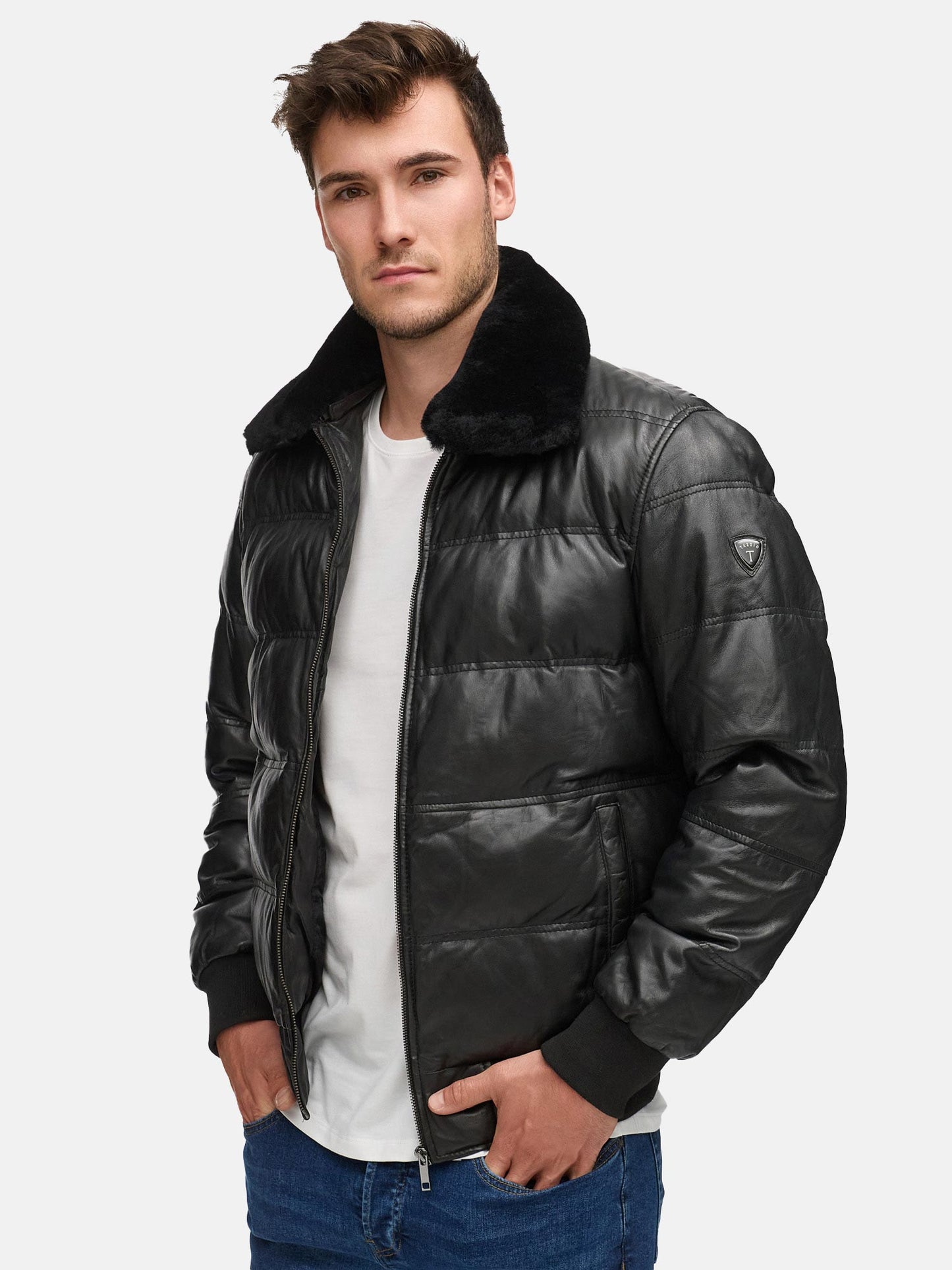 Tazzio Herren Lederjacke A806