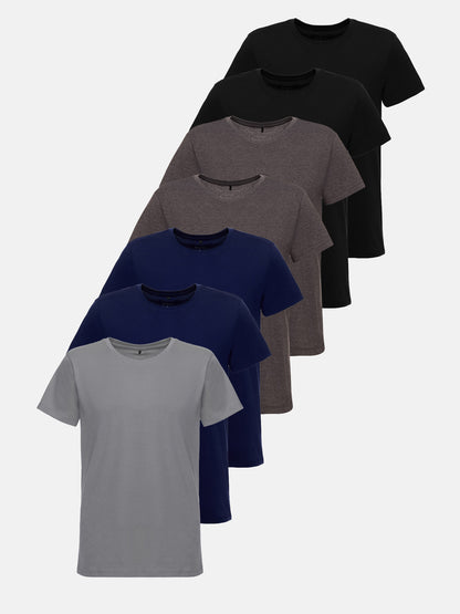 Lot de 7 t-shirts à col rond pour homme Tazzio E106