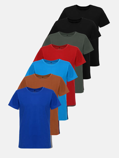 Lot de 7 t-shirts à col rond pour homme Tazzio E106