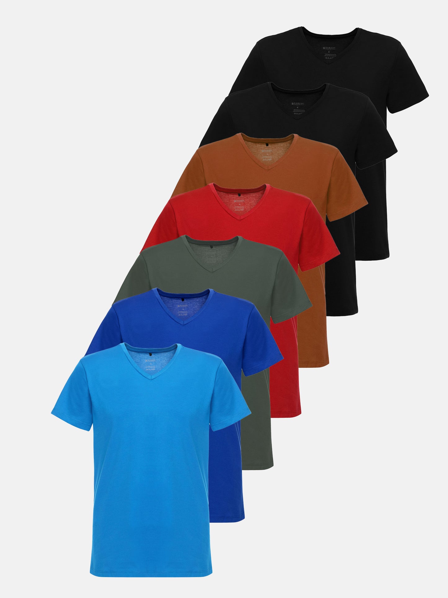 Lot de 7 t-shirts à col en V pour homme Tazzio E107