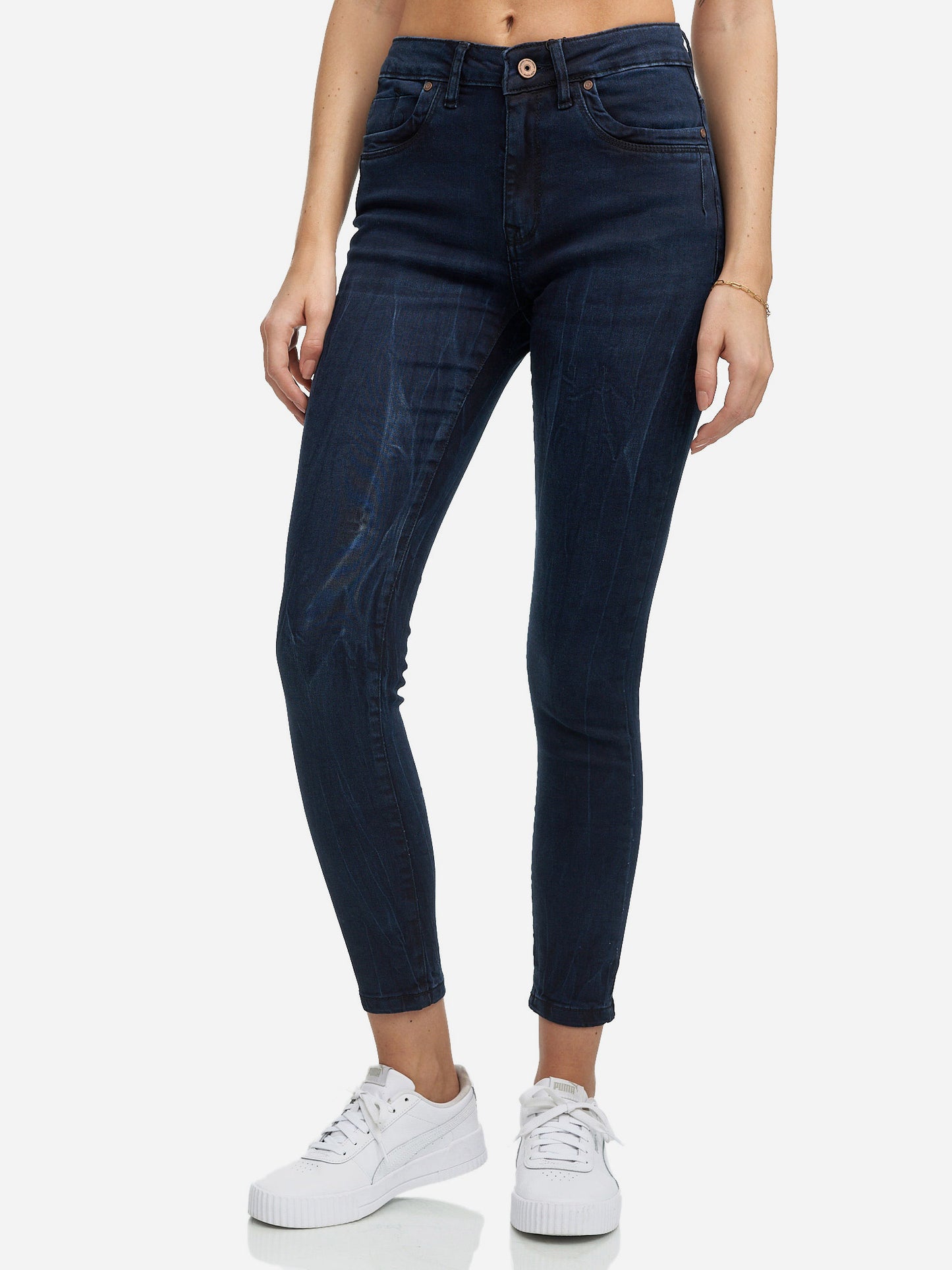 Jean skinny taille haute pour femme Tazzio F100