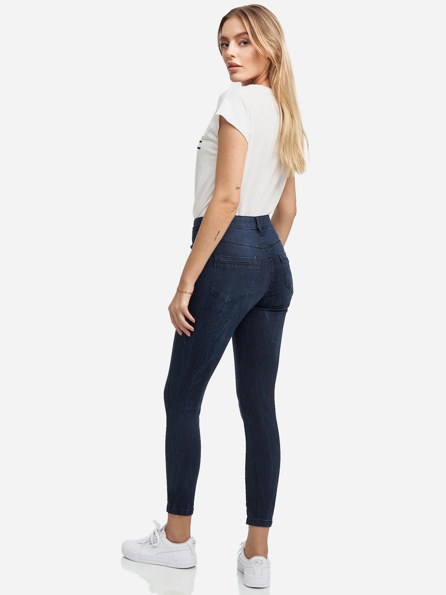 Jean skinny taille haute pour femme Tazzio F100