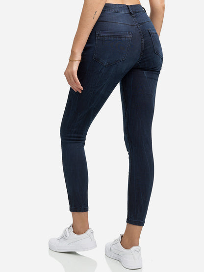 Jean skinny taille haute pour femme Tazzio F100