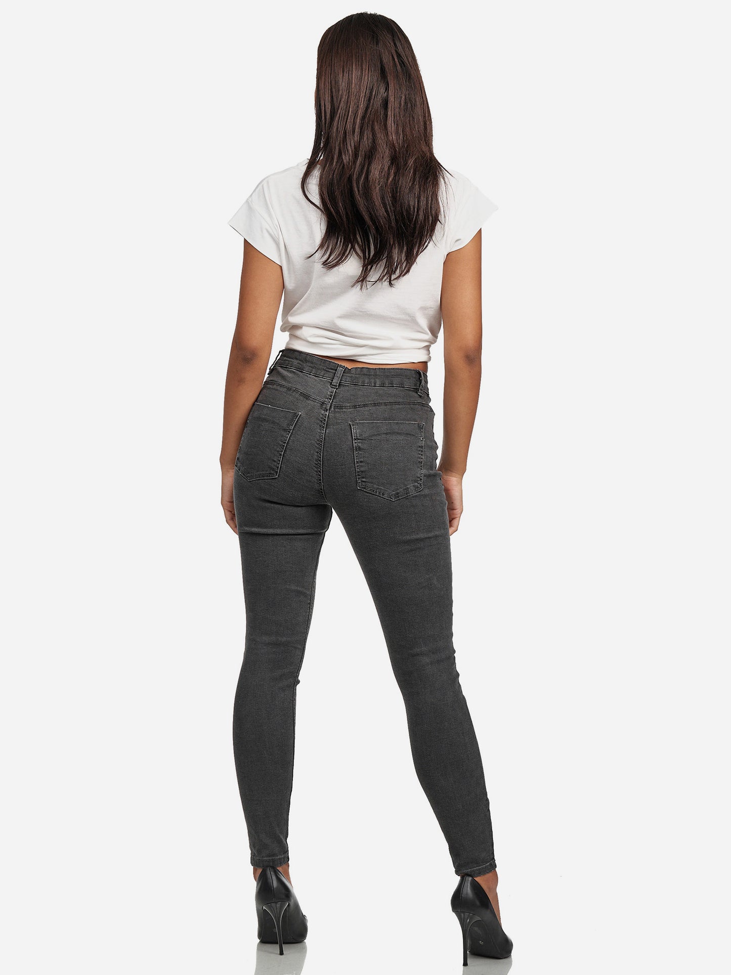 Jean skinny taille haute pour femme Tazzio F101