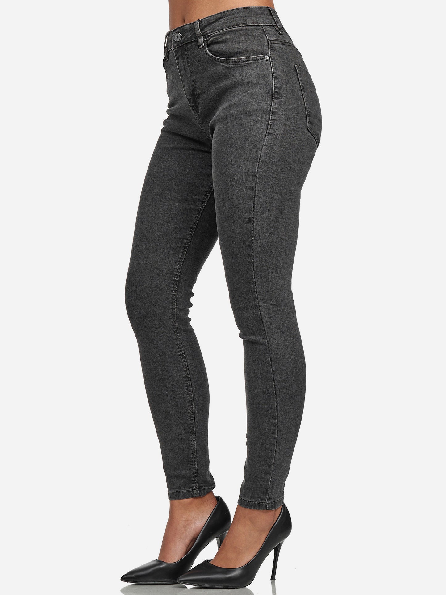 Jean skinny taille haute pour femme Tazzio F101