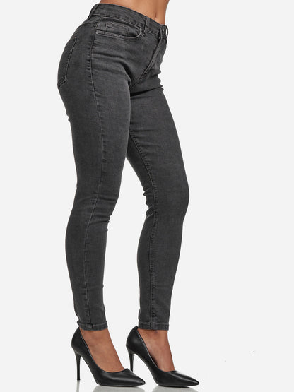 Jean skinny taille haute pour femme Tazzio F101