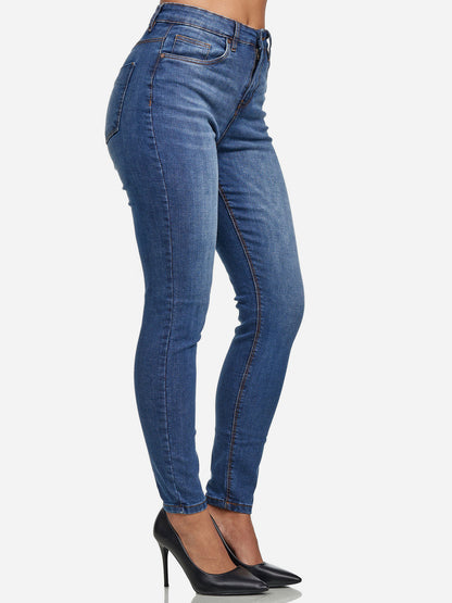 Jean skinny taille haute pour femme Tazzio F101