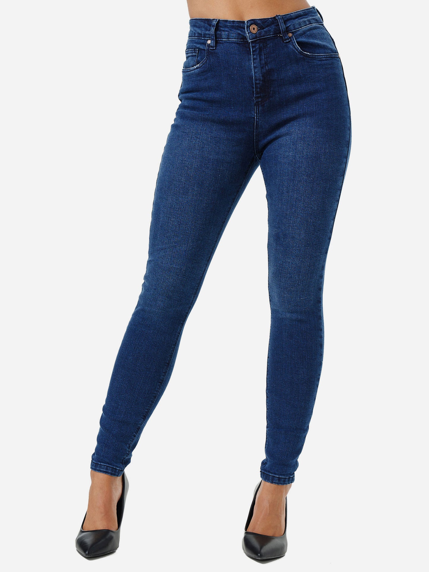 Jean skinny taille haute pour femme Tazzio F101