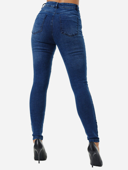 Jean skinny taille haute pour femme Tazzio F101
