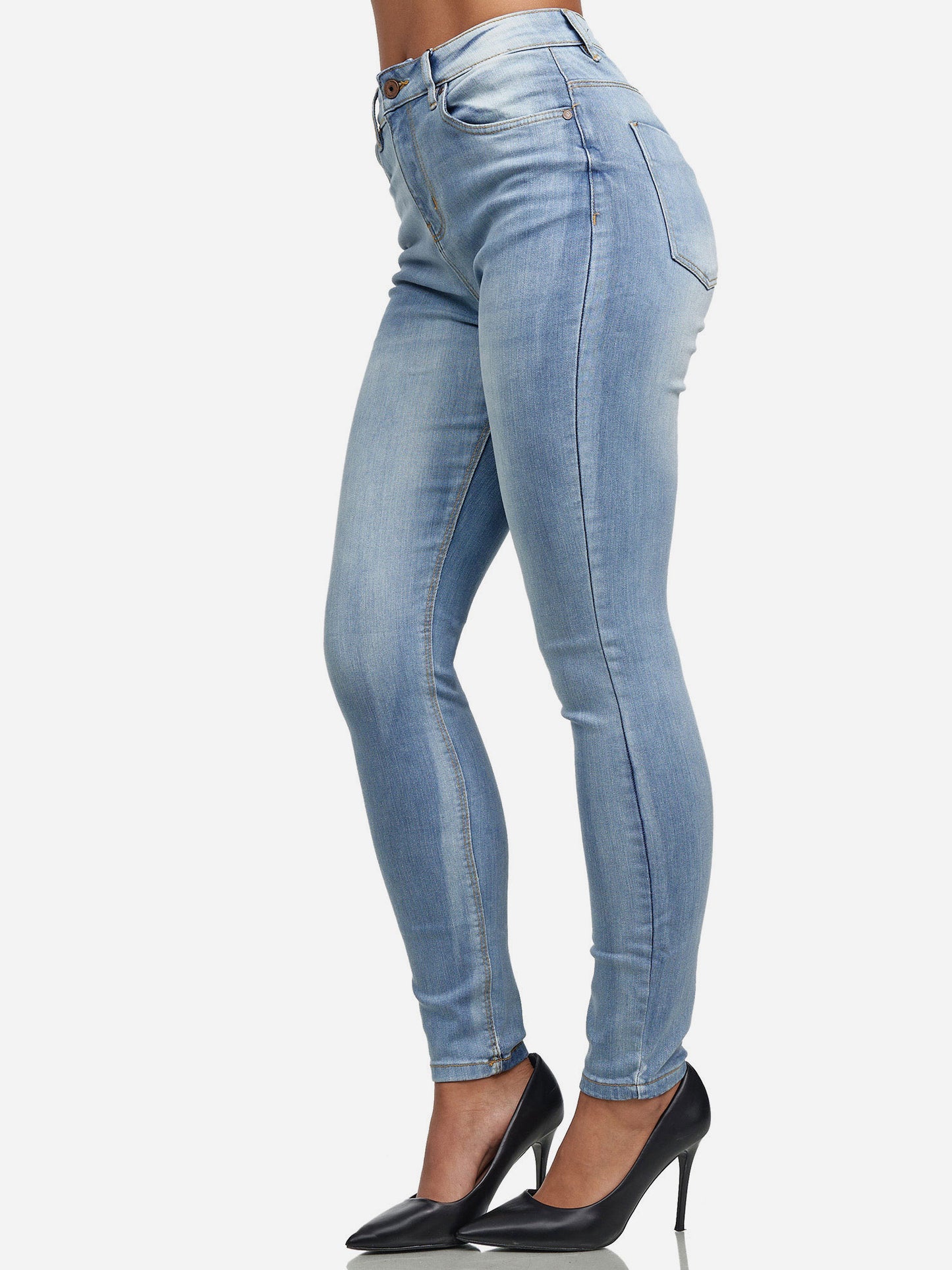 Jean skinny taille haute pour femme Tazzio F101
