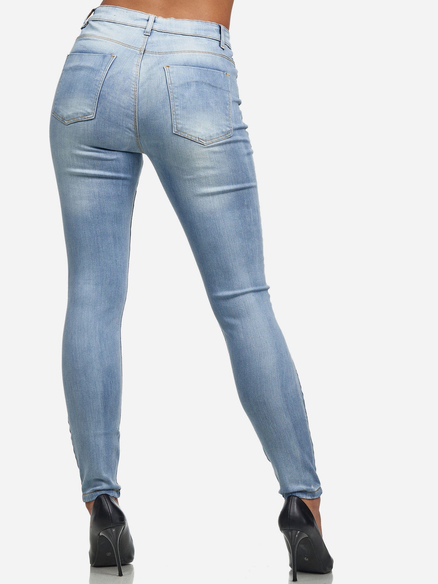 Jean skinny taille haute pour femme Tazzio F101