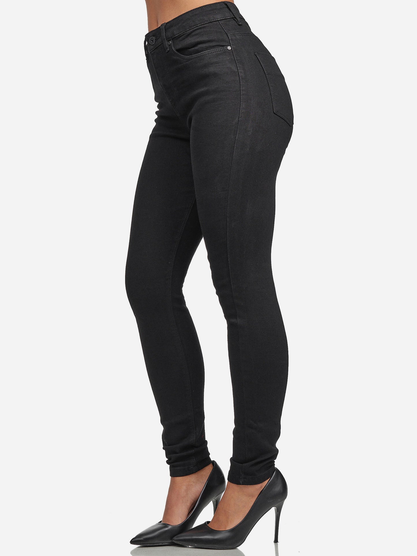 Jean skinny taille haute pour femme Tazzio F101