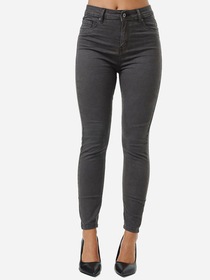 Jean skinny taille haute pour femme Tazzio F103
