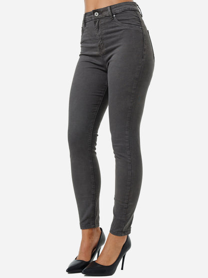 Jean skinny taille haute pour femme Tazzio F103