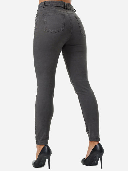 Jean skinny taille haute pour femme Tazzio F103