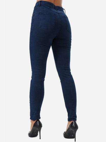 Jean skinny taille haute pour femme Tazzio F103